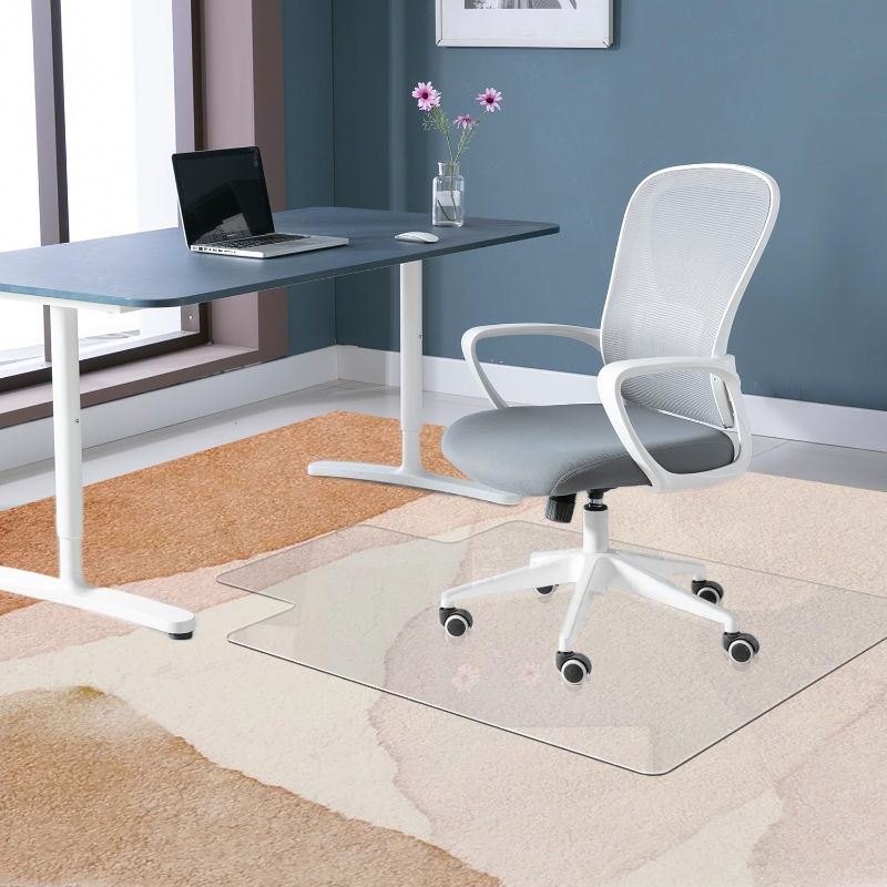 Photo 1 of Office Chair Mat for Carpet, 1/7" Thick 48" x 36" Heavy Duty Hard Chair Mat,Suitable for Carpet or Hard Floor,No Slides and Non breakable.
