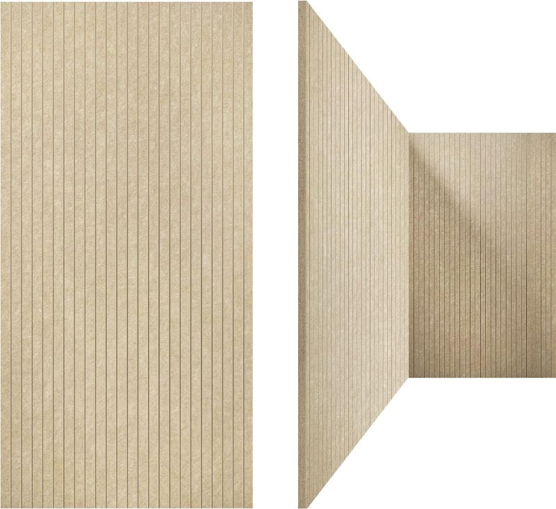 Photo 1 of 3 Pack Art Acoustic Panels, 47.24" X 23.62" X 0.36" Sound Absorbing Panels, Better than Foam, Decorative Sound Proof Panels in Equidistant Slotting for Office, Studio, Home Theatre