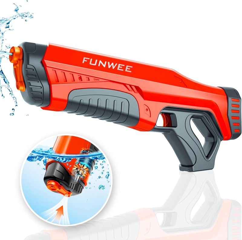 Photo 1 of Electric Water Guns for Adults & Kids, Automatic Water Reload & Shooting Over 250 Blasts Water Blaster Squirt Guns Up to 32 FT Long Range, Summer Beach Pool Backyard Outdoor Toys (Red)
