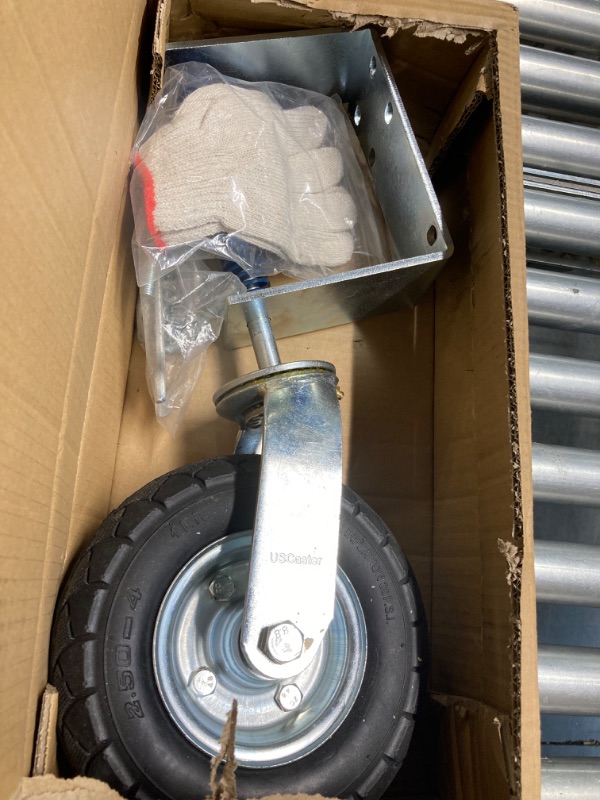 Photo 1 of USCaster Fence Gate Wheel 8Inch Heavy Duty Spring-Loaded Gate Caster for Wooden Metal Tube&Swing Gate Inflatable Tire 400lb Capacity 360-Degree Rotation with Screws & Spanner 8inch-400lb(Metal Tube Swing)