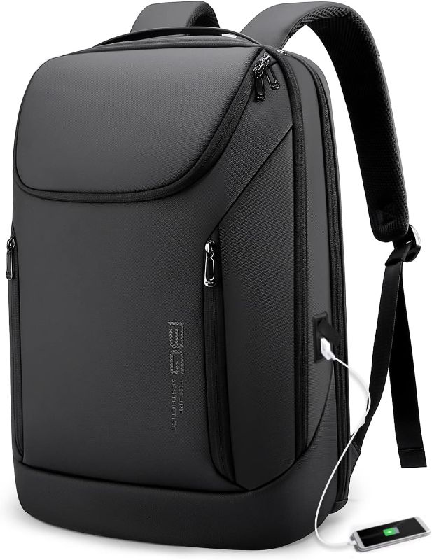 Photo 1 of BANGE Business Smart Backpack Waterproof fit 15.6 Inch Laptop Backpack with USB Charging Port,Travel Durable Backpack (Black?two Pocket), Medium