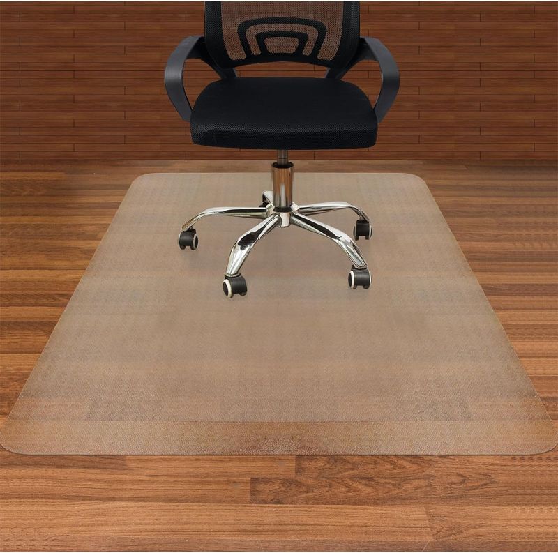 Photo 1 of AiBOB Office Chair Mat for Hardwood Floors, 45'' X 53'' Heavy Duty Floor Mats for Computer Desk, Easy Glide for Chairs, Flat Without Curling
