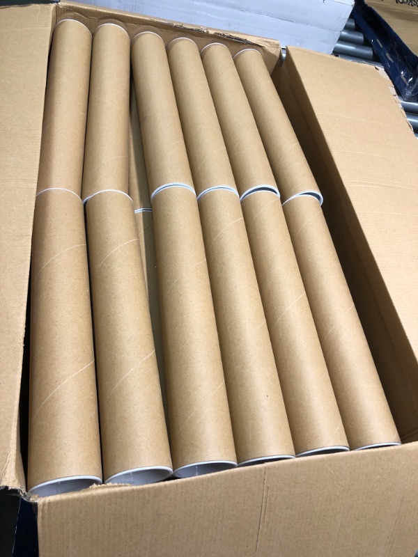 Photo 2 of 60 Pack Mailing Tubes with Caps Kraft Poster Storage Tubes Document Storage Tube Cardboard Shipping Tubes for Shipping Storing Mailing Protecting Documents Blueprints Posters, 2 x 11.6 Inches
