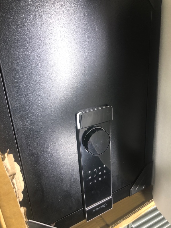 Photo 3 of **USED** Kavey 2.6 Cub Home Safe, Large Safe Box with Backlit Touch Screen Keypad and Hidden Compartment, Money Safe with Removable Shelf, Dual Warning Alarm and Led Light, Safe Box for Home Hotel Office BLACK-2.6 CUB