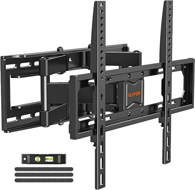 Photo 1 of ELIVED UL Listed TV Mount for Most 26-65 Inch TVs, Full Motion TV Wall Mount Swivel and Tilt, Wall Mount TV Bracket Max VESA 400x400, Holds up to 100 lbs Fits 8” 12” 16" Wood Studs