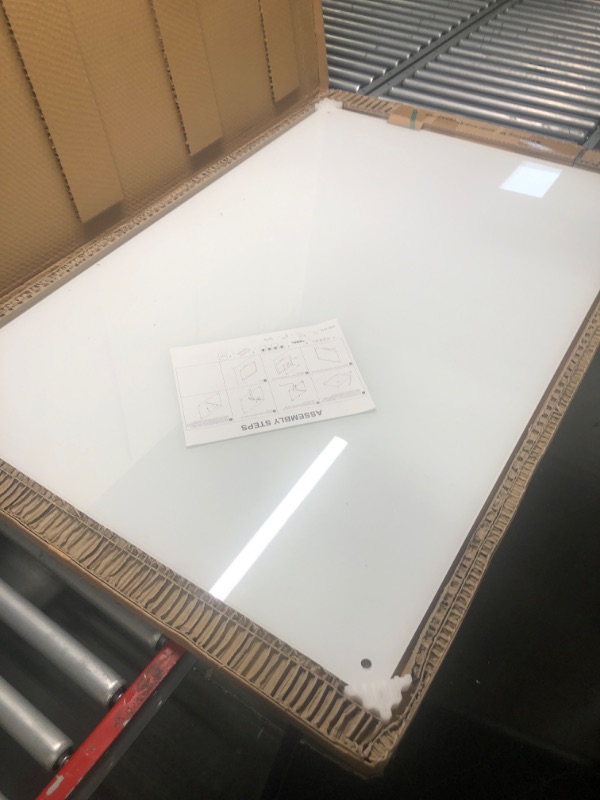 Photo 1 of Glass Dry Erase Board for Wall - Modern Frameless Frosted Glass Whiteboard 32''x48'', Large Magnetic White Board for Home Office Cafe Shops Decor Brilliance White 32x48