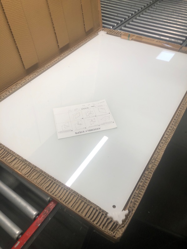 Photo 2 of Glass Dry Erase Board for Wall - Modern Frameless Frosted Glass Whiteboard 32''x48'', Large Magnetic White Board for Home Office Cafe Shops Decor Brilliance White 32x48