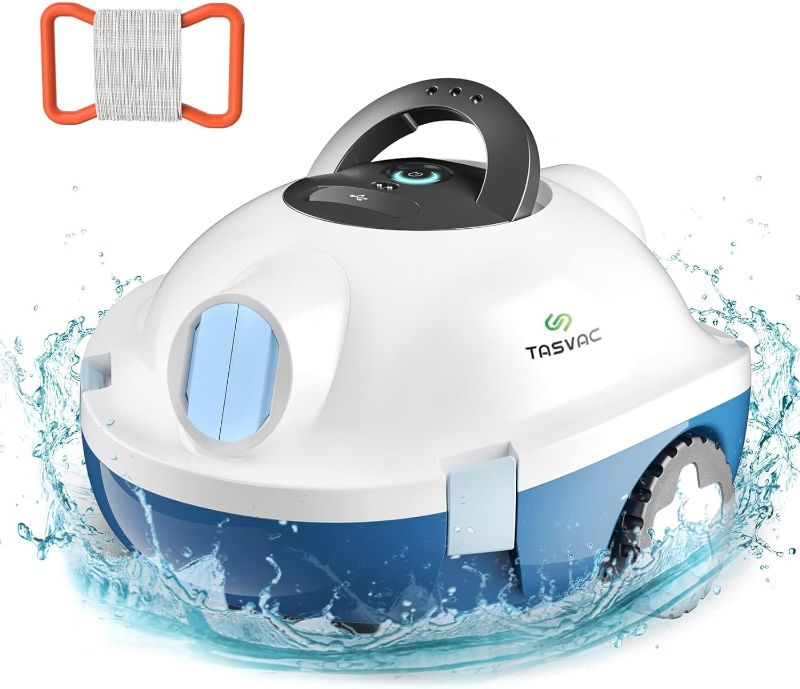 Photo 1 of ???? ??????? TASVAC Cordless Robotic Pool Cleaner, Automatic Pool Vacuum, 90 Mins Runtime, Powerful, Self-Parking, Lightweight, Ideal for Flat Above/In-Ground Pool up to 65 Feet/1100 Sq.Ft