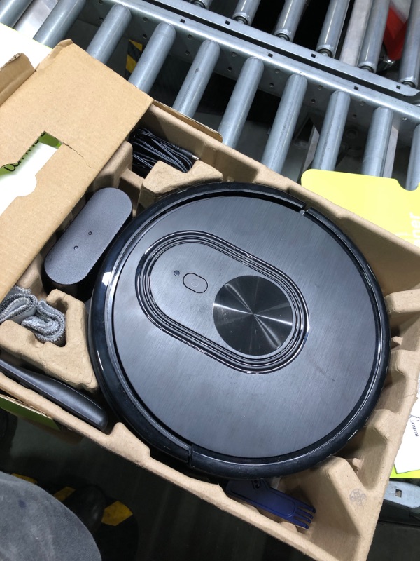 Photo 1 of **New Open**Robot Vacuum and Mop Combo, 3 in 1 Mopping Robotic Vacuum with Schedule, App/Bluetooth/Alexa, 1600Pa Max Suction, Self-Charging Robot Vacuum Cleaner, Slim, Ideal for Hard Floor, Pet Hair, Carpet Deep Black