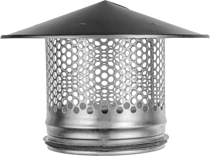 Photo 1 of **Minor Damage**6 Inch Round Roof Rain Cap HVAC Vent Galvanized Steel All Weather Chimney Cap Roof Top Round Roof Vent with Rubber Gasket for Perfect Insulation Vent Cover (6'' Inch)
