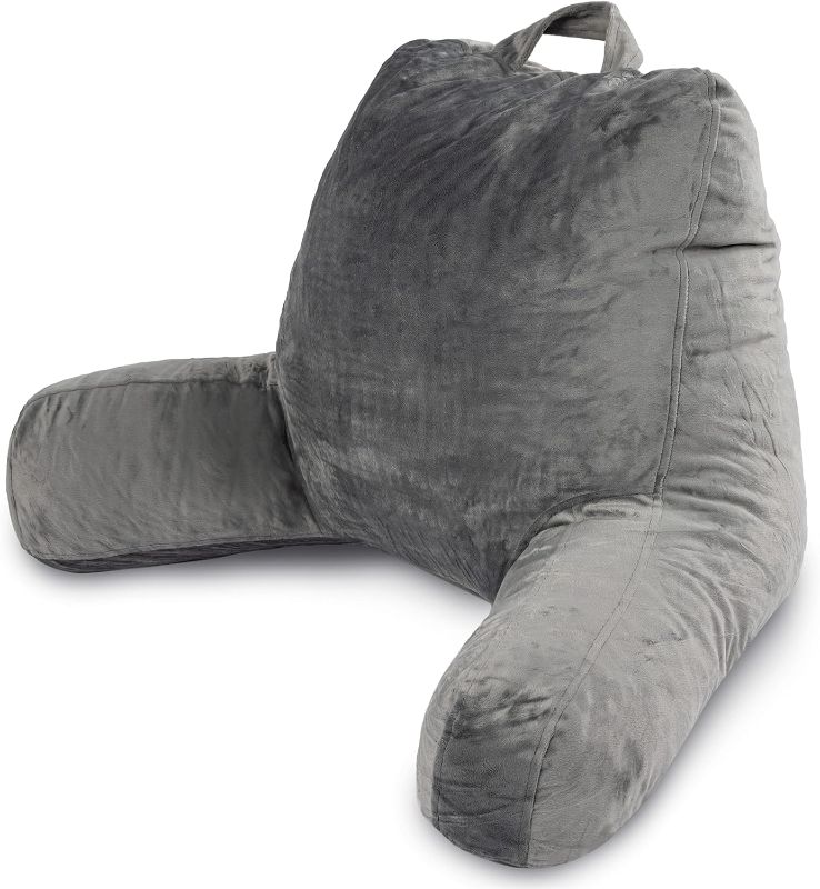 Photo 1 of **New Open** Reading Pillow with Shredded Memory Foam, Large Adult Backrest with Arms, Back Support for Sitting Up in Bed with Washable Cover (Sit up Pillow)
