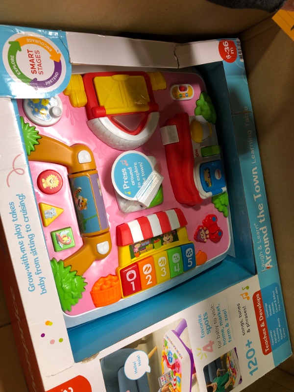 Photo 3 of **Missing phone /Legs**Fisher-Price Laugh & Learn Around The Town Learning Table, Pink Interactive Play Center with Smart Stages Learning Content for Infants and Toddlers Ages 6 Months & up