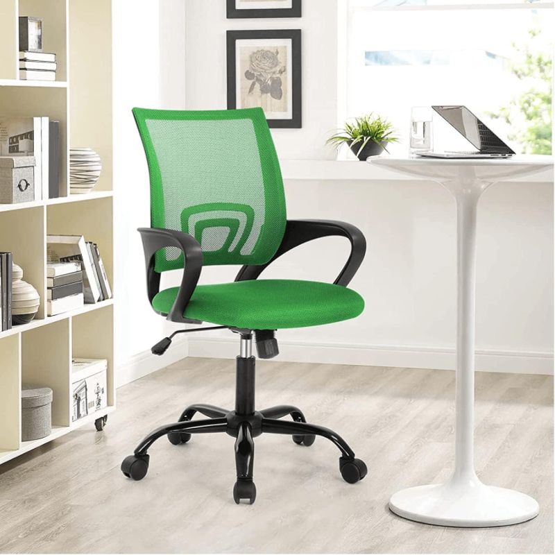 Photo 1 of Home Office Chair Mesh Desk Chair, Ergonomic Computer Chair with Lumbar Support& Armrest, Adjustable Executive Office Chairs, Mid Back Task Chair Swivel Rolling Seat for Work, Green
