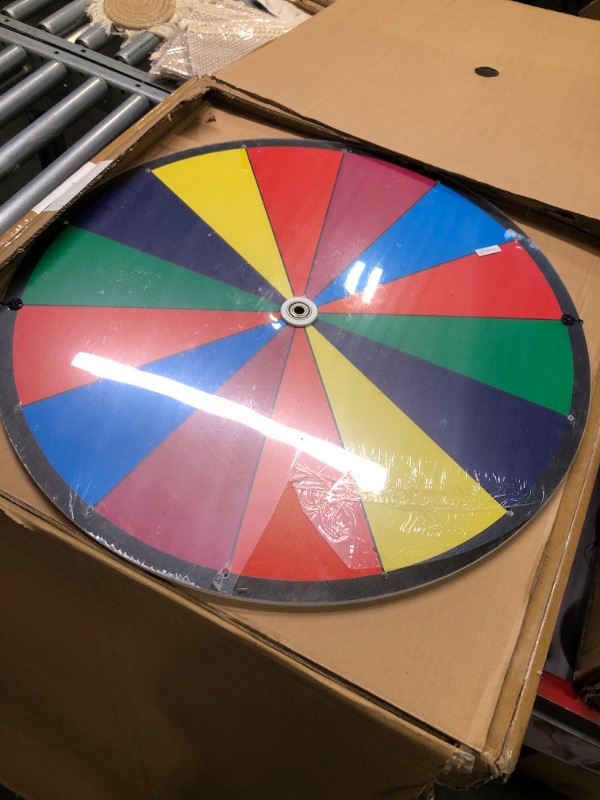 Photo 3 of 24 Inch Dual Use Spinning Prize Wheel 14 Slots Color Tabletop and Floor Roulette Wheel of Fortune, Spin The Wheel with Dry Erase Marker and Eraser Win The Fortune Spinner Game for Carnival Trade Show 24 Inch Adjustable Heavy Duty Prize Wheel