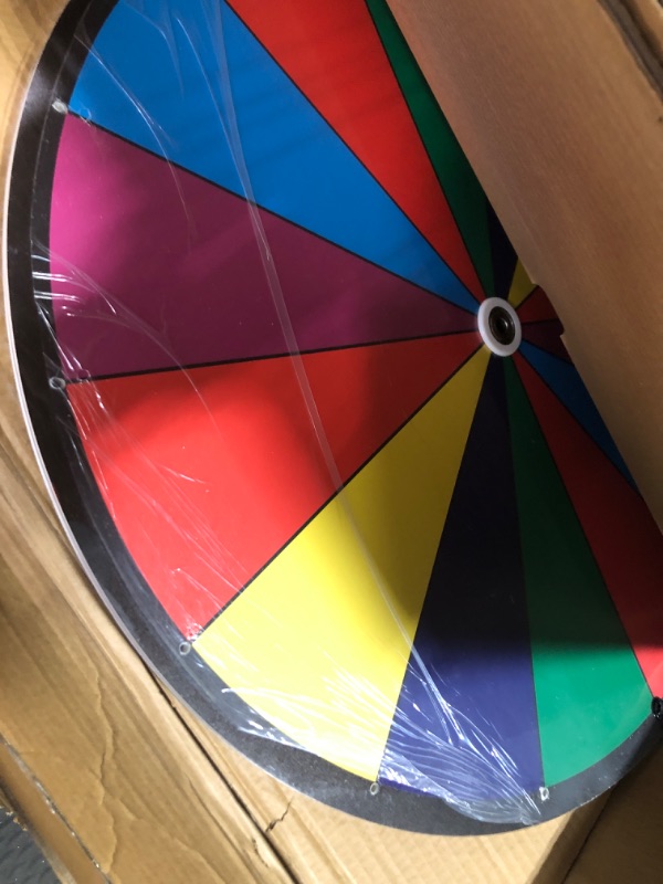 Photo 1 of 24 Inch Dual Use Spinning Prize Wheel 14 Slots Color Tabletop and Floor Roulette Wheel of Fortune, Spin The Wheel with Dry Erase Marker and Eraser Win The Fortune Spinner Game for Carnival Trade Show 24 Inch Adjustable Heavy Duty Prize Wheel