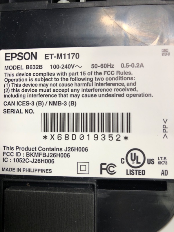 Photo 4 of Epson EcoTank ET-M1170 Wireless Monochrome Supertank Printer with Ethernet PLUS 2 Years of Unlimited Ink*,White ET-M1170 ADF/PRINT/COPY/SCAN