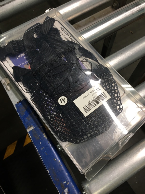 Photo 1 of Dog Muzzle, Soft Mesh Covered Muzzles for Small Medium Large Dogs, Poisoned Bait Protection Muzzle with Adjustable Straps, Prevent Biting Chewing and Licking M: Snout:9½"-10½" Black