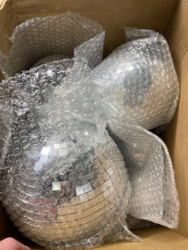 Photo 2 of 17 Pack Large Disco Ball Hanging Disco Ball Small Disco Ball Mirror Disco Balls Decorations for Party Wedding Dance and Music Festivals Decor Club Stage Props DJ Decoration (8, 6, 3.2 Inch)