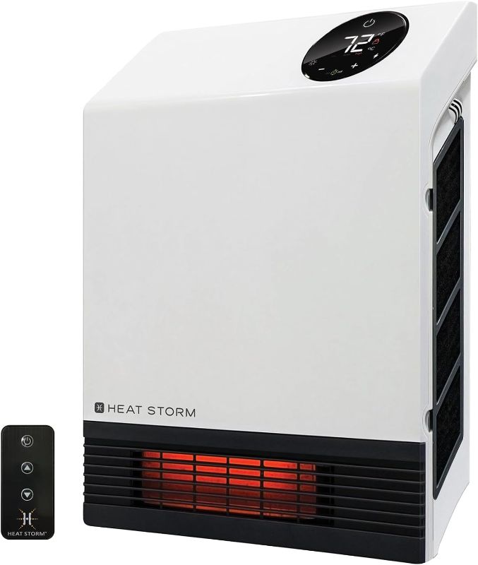 Photo 1 of  Heat Storm Deluxe Space 1000 Watt Infrared Wall Mount Electric Heater, White