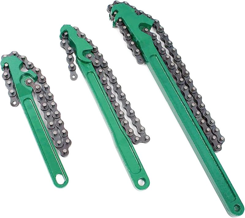 Photo 1 of 12 Inch Heavy Duty Reversible Chain Wrench | Adjustable Oil Fuel Filter Chain Wrench | Pipe Fitting Tool Wrench | Fit 1.5" To 6" Diameter
