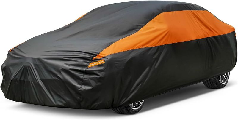 Photo 1 of **Used**GUNHYI 16 Layers Car Cover All Weather Waterproof with Zipper, Universal Fit Tesla Model 3, Kia K5/Stinger, Nissan Altima/Maxima, Chevrolet Malibu, Hyundai Sonata, Subaru Legacy etc 1 Fit Sedan length 186-193 inch gray