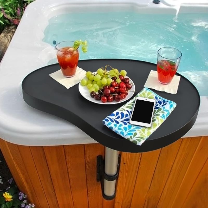 Photo 1 of **New Open**REGMICS Spa Caddy Side Table Tray, 360° Rotation Design Spa Tray Table Keep Snacks and Drinks Handy and Dry

