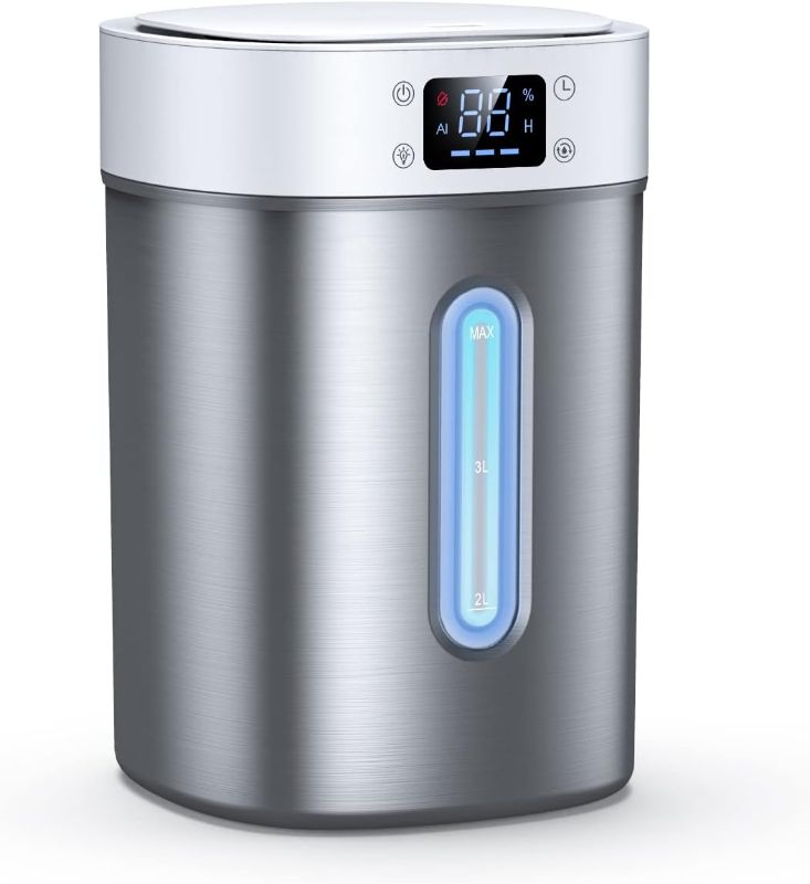 Photo 1 of **Good Used**LED Humidifiers for Bedroom Large Room Home, 304 Stainless Steel Water Tank,4L Cool Mist Top Fill Ultrasonic humidifiers for Baby and Plant,Auto Humidity control,Night Light,Quiet Sleep Mode and Timer 4L/1.06Gal