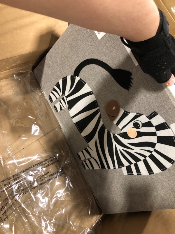 Photo 2 of **New Open**CLCROBD Foldable Animal Cube Storage Bins Fabric Toy Box/Chest/Organizer for Toddler/Kids Nursery, Playroom, 13 inch (Zebra)
