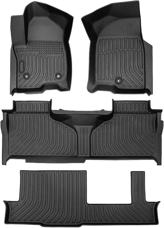 Photo 1 of Cartist Custom Fit for Floor Mats 2021-2024 Chevrolet Chevy Tahoe/GMC Yukon with 2nd Row Bench Seating (8 Seats) (Not fit Yukon XL) All Weather Floor Liner 3 Row
