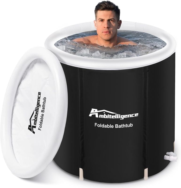 Photo 1 of **New Open**Ambitelligence Recovery ice bath tub, foldable adult bathtub, outdoor portable cold water therapy tub, fitness/rehab ice tub for athletes, long-lasting insulated ice tub
