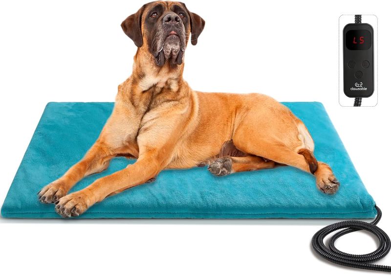 Photo 1 of *Used/Missing Remote**clawsable Super Large Size Pet Heating Pad Electric Heating Pad for Dogs, Waterproof Dog Cat Heated Bed Pad, Adjustable Warming Mat with 6 Temperature & 5 Timers Set Auto Off Anti-Chew Cord
