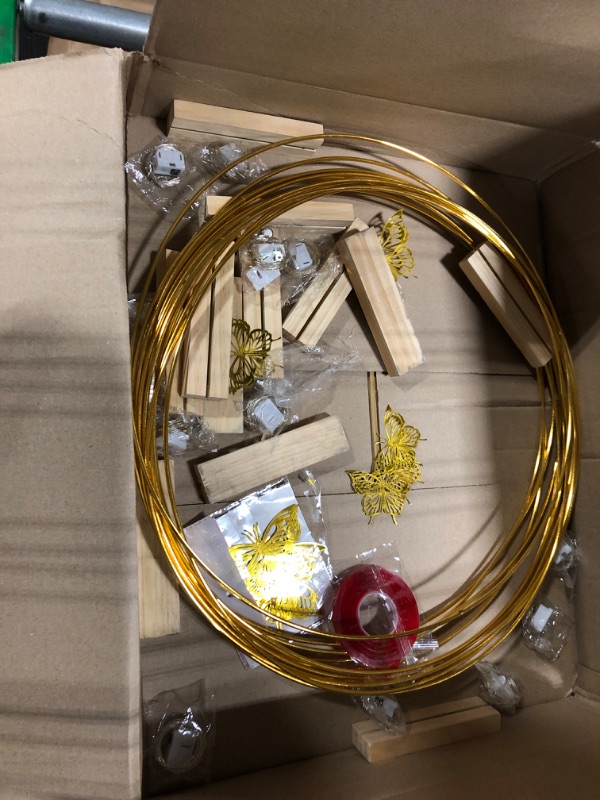 Photo 3 of **New Open**Sntieecr 10 Pack 12 Inch Large Metal Floral Hoop Wreath Macrame Gold Craft Hoop Rings for DIY Wedding Wreath, Dream Catcher, and Wall Hanging Craft+ Butter Fly Decorations
