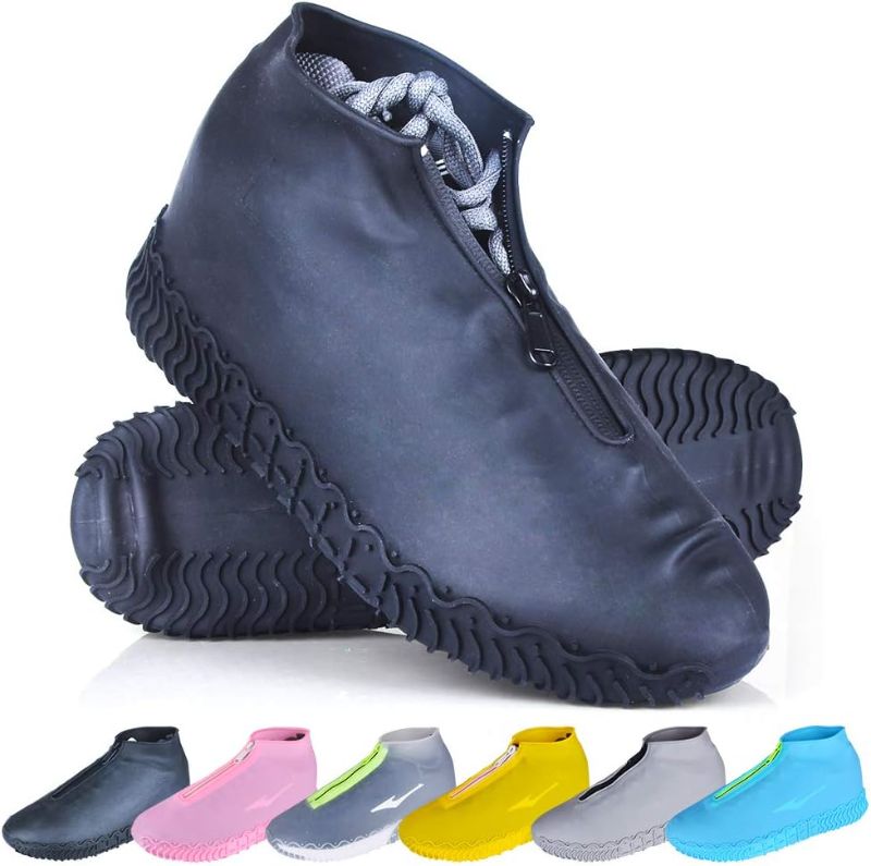 Photo 1 of ydfagak Waterproof Shoe Covers, Reusable Foldable Not-Slip Rain Shoe Covers with Zipper,Shoe Protectors Overshoes Rain Galoshes for Kids Men and Women
