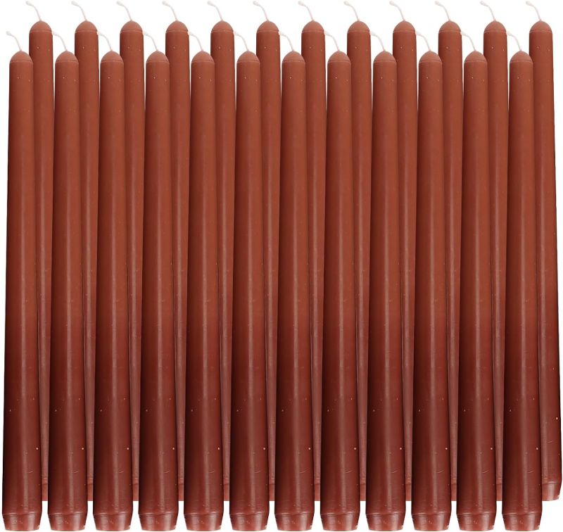 Photo 1 of 20 Brown Taper Candles,10'' Tall Candles,Candle Sticks Bulk,Smokeless Candle Sticks, Unscented Tall Candles,Long and Clean Burning Candles,Dripless Taper Candles,7~8H Burning Time