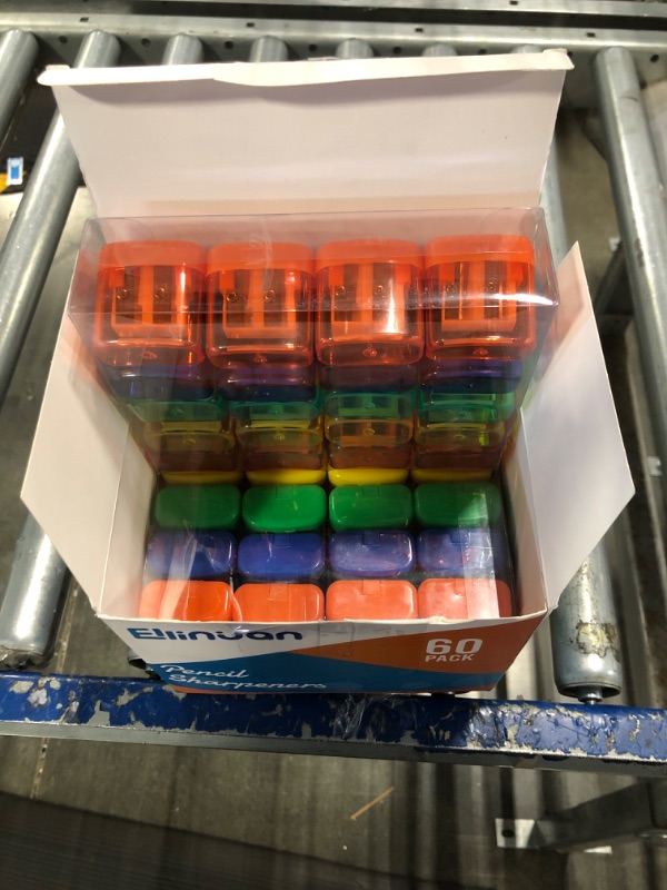 Photo 1 of 60 Pack Pencil Sharpeners Bulk - Double Hole Pencil Sharpener Manual with Cover for School Kids, Small Cute Pencil sharpeners Handheld for Students School Classroom Supplies
