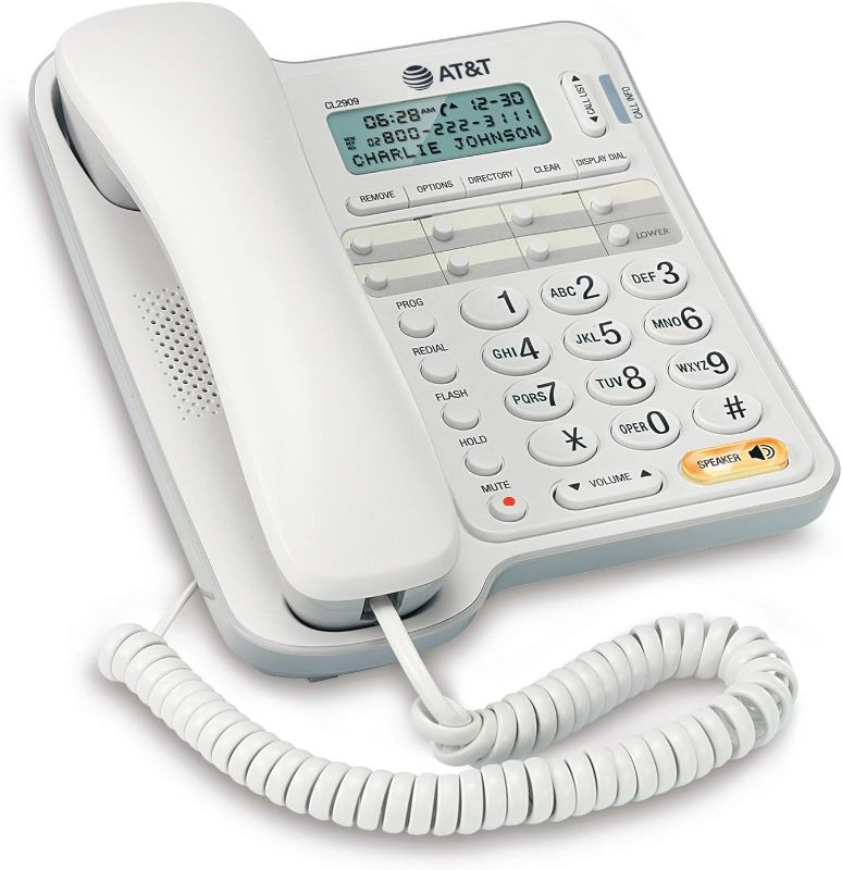 Photo 1 of AT&T CL2909 Corded Phone with Speakerphone and Caller ID/Call Waiting, White