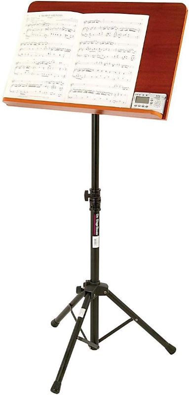 Photo 1 of ** USED BROKEN LEG** On-Stage SM7312W Conductor Music Stand with Wide Wooden Bookplate