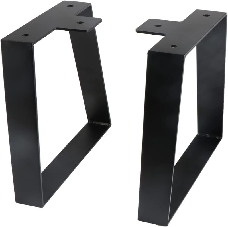 Photo 1 of 10 Inch Trapezoid Table Legs Black, DIY Furniture Metal Legs for Coffee Table, Bench Stool Legs Cabinet End Table Feet - Set of 2