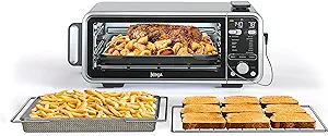 Photo 1 of **Cracked DAMAGED** Ninja SP351 Foodi Smart 13-in-1 Dual Heat Air Fry Countertop Oven, Dehydrate, Reheat, Smart Thermometer, 1800-watts, Silver
