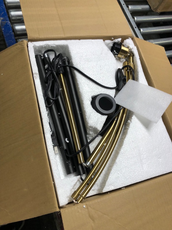 Photo 1 of Arc Floor Lamp for Living Room, Marble Base Standing Lamp - Black Gold Floor Lamps with 360° Rotatable Arm, Industrial Tall Lamp Metal Material, Reading Lamp for Bedroom Couch Sofa Desk