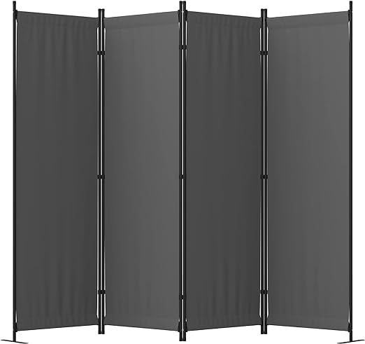 Photo 1 of Ecolinear 4 Panel Room Divider Folding Screen Home Office Dorm Indoor Decor Privacy Accents (Grey)