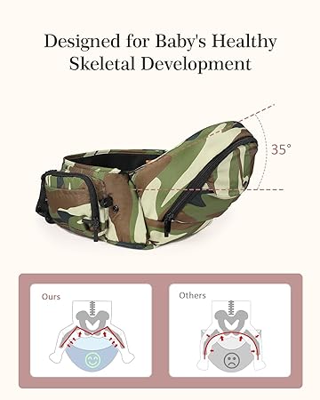 Photo 1 of Baby Hip Seat Carrier, Stylish Hip Seat Baby Carrier for Newborns to 8-66 lbs Toddlers, Various Pockets, Adjustable Waistband, Ergonomic Non-Slip Toddler Carrier for Breastfeeding & On-The-Go (Camo)