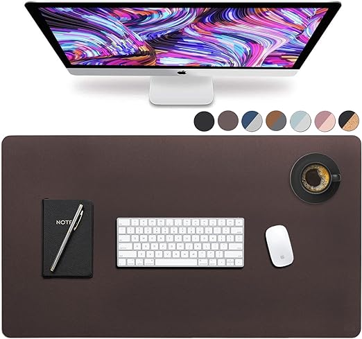 Photo 1 of Vine Creations Leather Desk Mat Large 36" x 20", Desk Protector Mat, PU Leather Desk Pad, Large Mouse Pad, Desk Blotter, Desk Pads on Top of Desks, Desk Matt for Desktop, Office Desk Mat (Dark Brown)