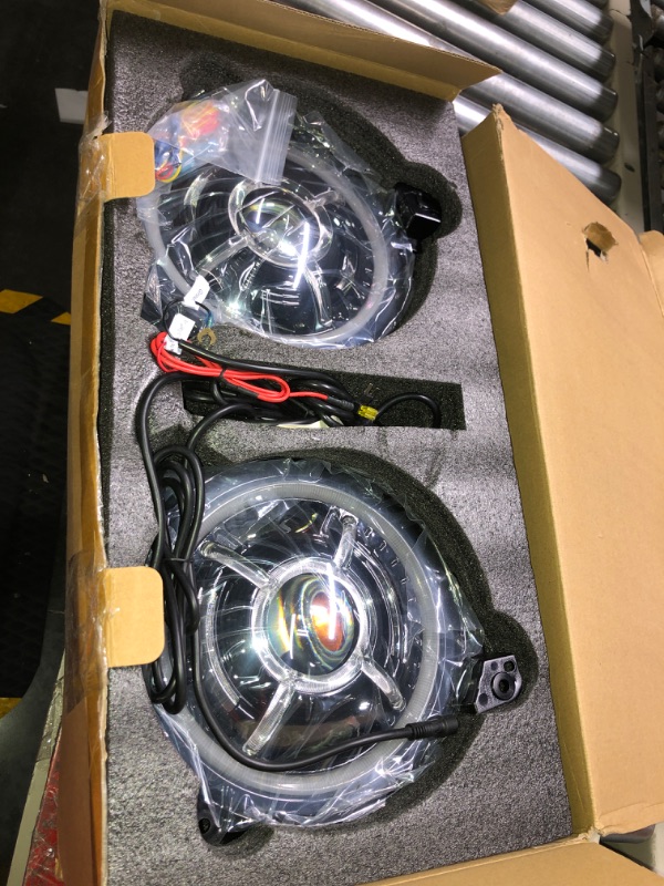 Photo 3 of JL/JT 9" Headlights - 9 Inch LED Headlights RGB for Je-ep 2018-2024 Wrangler Gladiator JL JLU Unlimited Sport Rubicon Sahara, 9" DOT LED Headlamps Halo DRL Devil Eye (New Version Adjustable Screw)