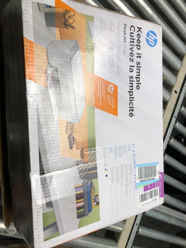 Photo 2 of HP DeskJet 2755e Wireless Color All-in-One Printer with bonus 6 months Instant Ink (26K67A), white