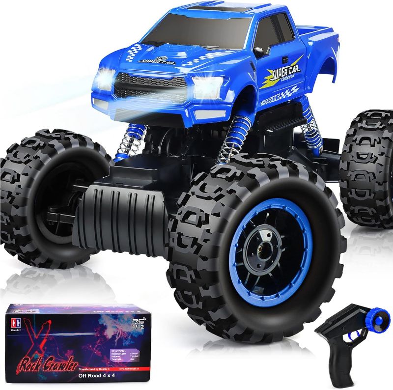 Photo 1 of DOUBLE E RC Cars Remote Control Car 1:12 Off Road Monster Truck for Boy Gifts,2.4Ghz All Terrain Hobby Car,4WD Dual Motors LED Headlight Rock Crawler
