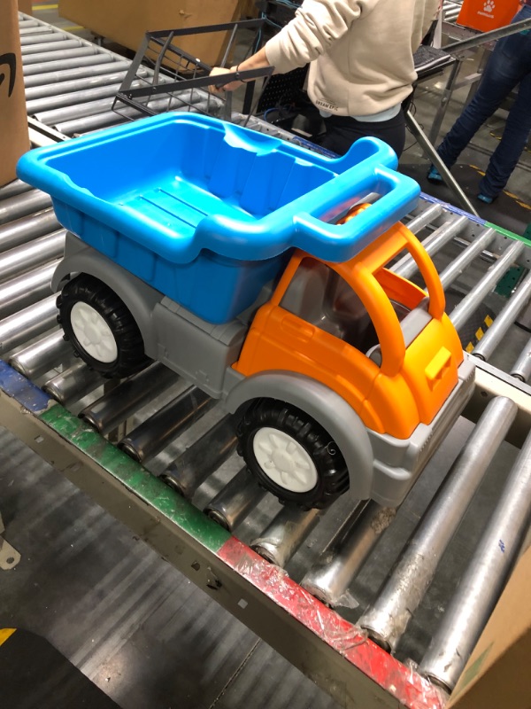 Photo 1 of American Plastic Toys Kids Gigantic Dump Truck, Made In USA, Tilting Dump Bed, Knobby Wheels, & Metal Axles Fit for Indoors & Outdoors, Haul Sand, Dirt, or Toys, for Ages 2 and Up (Color May Vary)