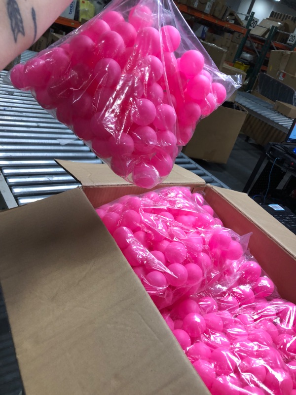 Photo 1 of 1000 Pack Colored Balls Plastic Table Tennis Ball 40mm Entertainment Table Tennis Balls Bulk for Table Game and Advertising, DIY Arts and Craft, Sports Activities, Party Decoration Hot Pink