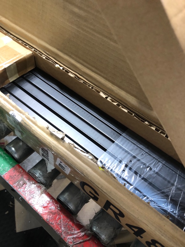 Photo 1 of FLEXIMOUNTS 4x8 Overhead Garage Storage Rack without Decking,Garage Storage Organization Systerm,Heavy Duty Metal Garage Ceiling Storage Racks,600lbs Weight Capacity,Black Black 4x8 ft without decking