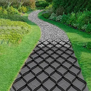 Photo 1 of 2" Thick Gravel Ground Grid 10ft x 33ft - Geo Grid Driveway Stabilization Grids, Gravel Retainer Grid 1885 LBS Per Sq ft, Geocell Geogrid for Walkway Driving RV Parking Slopes and Garden